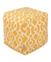 Majestic Home Goods Athens Ottoman Pouf Cube 17" X 17" In Yellow