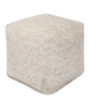 Majestic Home Goods Charlie Ottoman Pouf Cube 17" X 17" In Beige