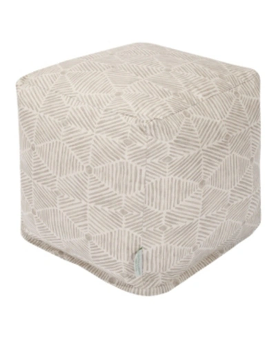Majestic Home Goods Charlie Ottoman Pouf Cube 17" X 17" In Beige
