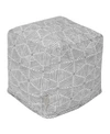 Majestic Home Goods Charlie Ottoman Pouf Cube 17" X 17" In Gray