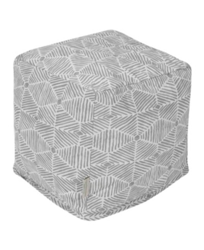 Majestic Home Goods Charlie Ottoman Pouf Cube 17" X 17" In Gray