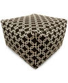 Majestic Home Goods Links Ottoman Square Pouf With Removable Cover 27" X 17" In Black