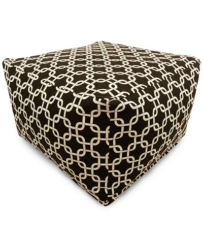 Majestic Home Goods Links Ottoman Square Pouf With Removable Cover 27" X 17" In Black