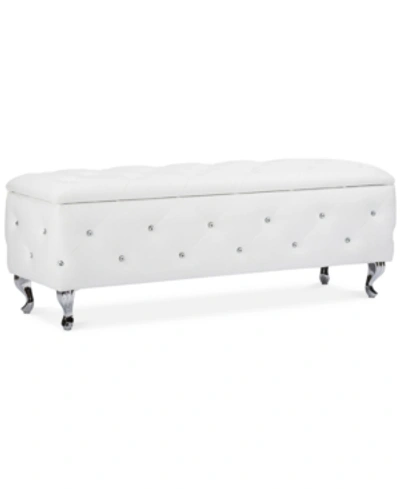 Furniture Baylie Storage Ottoman In White