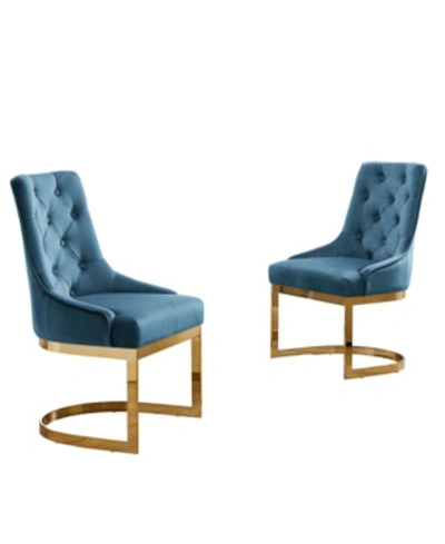 Chic Home Gwen Dining Chair, Set Of 2 In Blue
