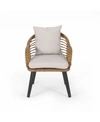 Noble House Tatiana Outdoor Club Chairs With Cushions, Set Of 2 In Brown