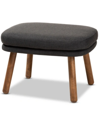 Furniture Linne Ottoman In Dark Grey