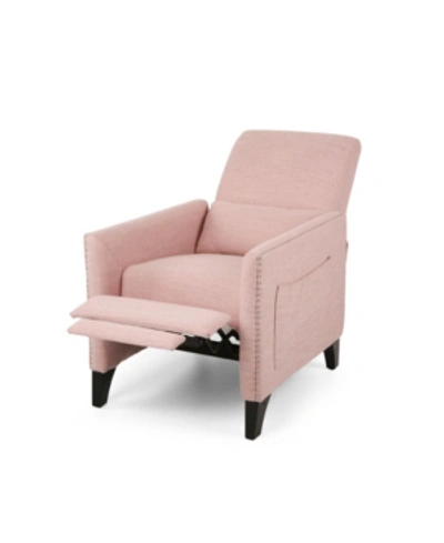 Noble House Alscot Contemporary Push Back Recliner In Blush