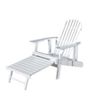 Noble House Hayle Reclining Adirondack Chair With Footrest In White