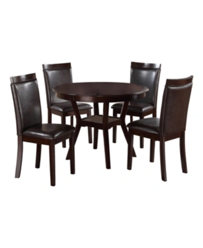 Furniture Homelegance Dover Round Dining Table And Chairs, Set Of 5 In Brown