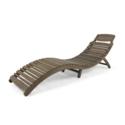 Noble House Lahaina Outdoor Chaise In Gray