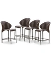 Noble House Aldin Counter Stool (set Of 4) In Brown