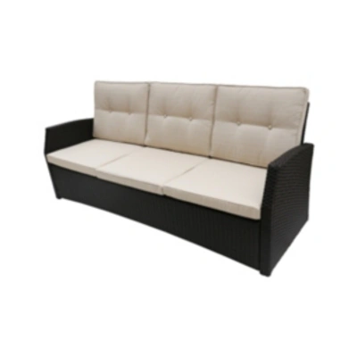 Noble House Sanger Outdoor Sofa In Dark Brown