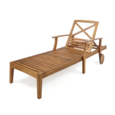 Noble House Perla Outdoor Chaise In Teak
