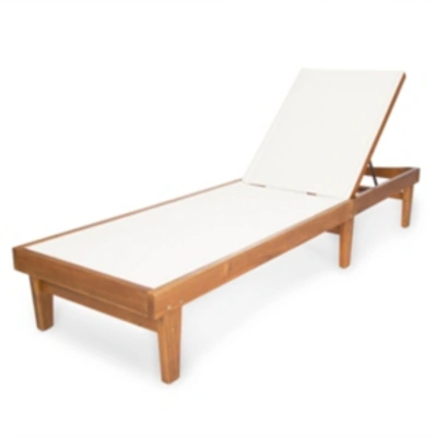 Noble House Summerland Outdoor Chaise In Teak White