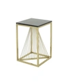 Noble House Arvid Modern Faux Marble Accent Table In Black
