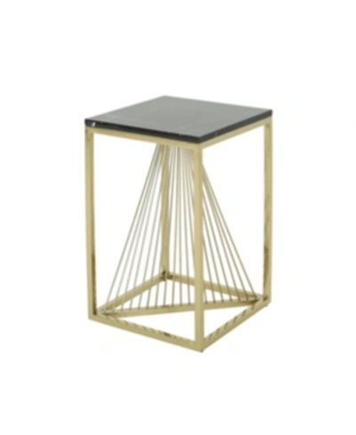 Noble House Arvid Modern Faux Marble Accent Table In Black