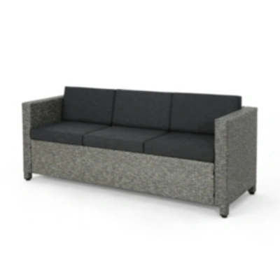 Noble House Puerta Outdoor Sofa In Black