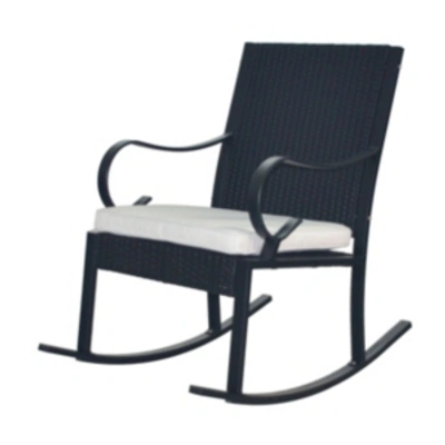 Noble House Harmony Outdoor Rocking Chair In Black