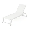 Noble House Myers Outdoor Chaise Lounge In White