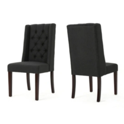 Noble House Blythe Dining Chairs (set Of 2) In Dark Charcoal