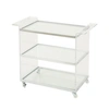 Noble House Yves Acrylic Bar Trolley With Glass Shelves