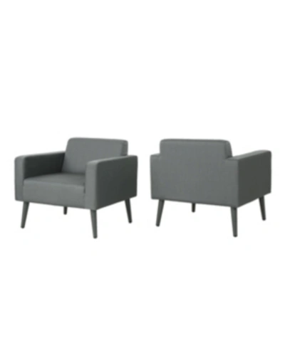 Noble House Torben Outdoor Dining Chair, Set Of 2 In Dark Gray