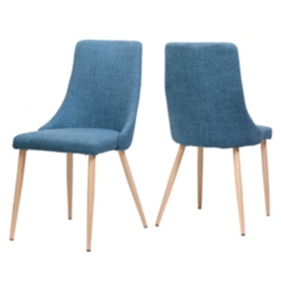 Noble House Sabina Dining Chairs (set Of 2) In Muted Blue
