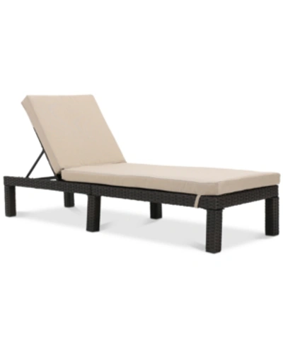 Noble House Logan Outdoor Chaise Lounge In Brown