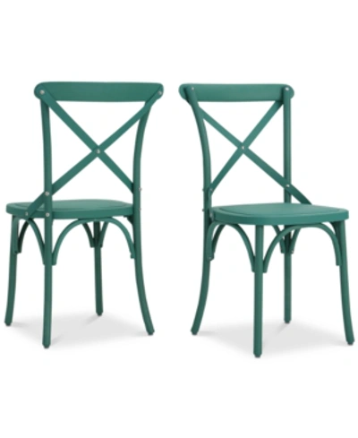 Noble House Veranda Magnolia Dining Chairs (set Of 2) In Green