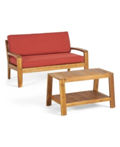 Noble House Grenada Outdoor 2pc Seating Set In Red