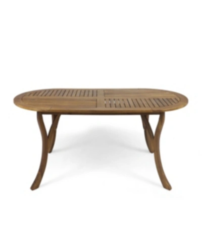Noble House Hermosa Outdoor Dining Table In Teak Brown
