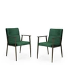 Noble House Amethist Arm Chair (set Of 2) In Emerald