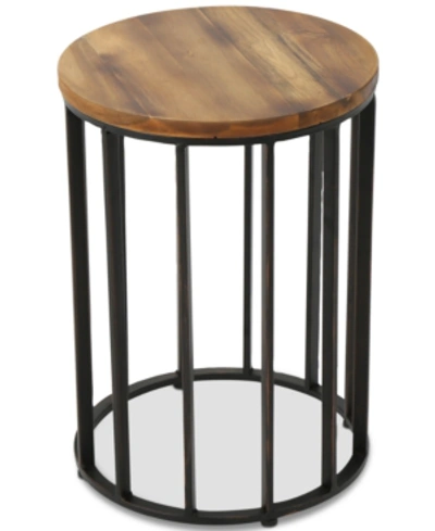 Noble House Paez Round Accent Table In Natural