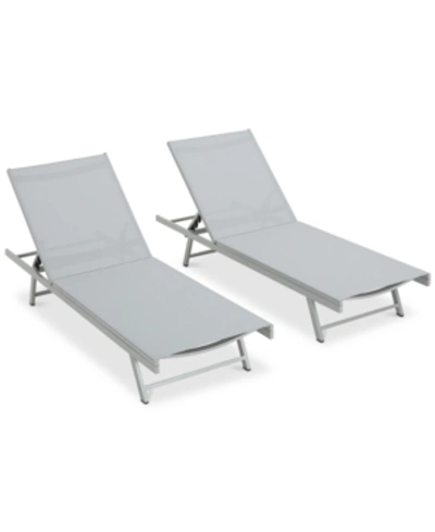 Noble House Buxton Chaise Lounge (set Of 4) In Grey