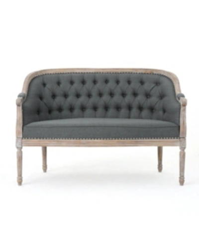 Noble House Faye 50" Loveseat In Dark Grey
