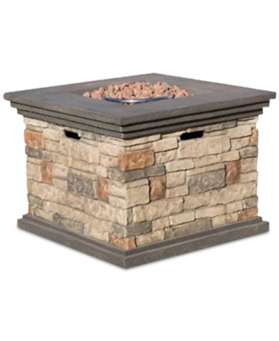 Noble House Esten Square Gas Fire Pit In Natural