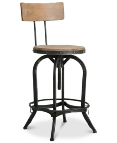 Noble House Kalber Naturally Antique Wood Bar Stool