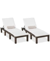Noble House Wellington Outdoor Chaise Lounge (set Of 2) In Brown