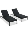 Noble House Powell Chaise Lounge (set Of 2) In Grey