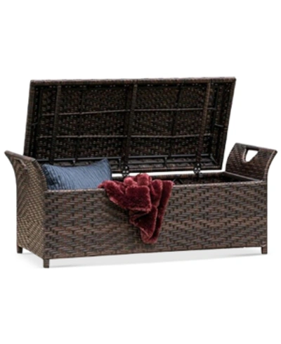 Noble House Gladin Outdoor Storage Bench In Brown