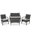 Noble House Benjamin 4-pc. Chat Set In Grey