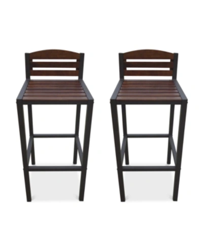 Noble House Parlen Outdoor Bar Stool (set Of 2)
