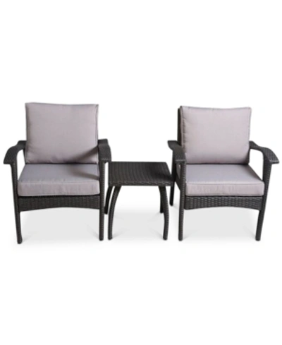 Noble House Dyxon 3-pc. Chairs & Accent Table Set In Grey