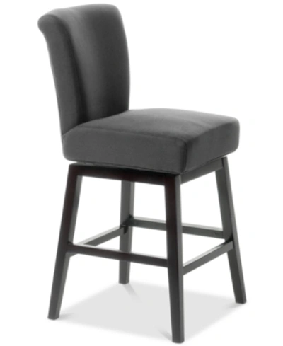 Noble House Grantz Swivel Counter Stool In Dark Charc