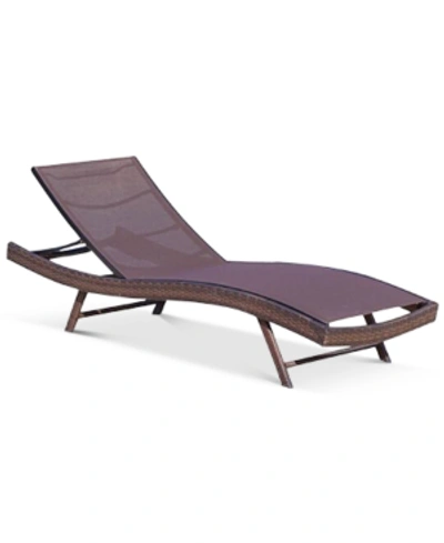Noble House Telman Chaise Lounge In Brown