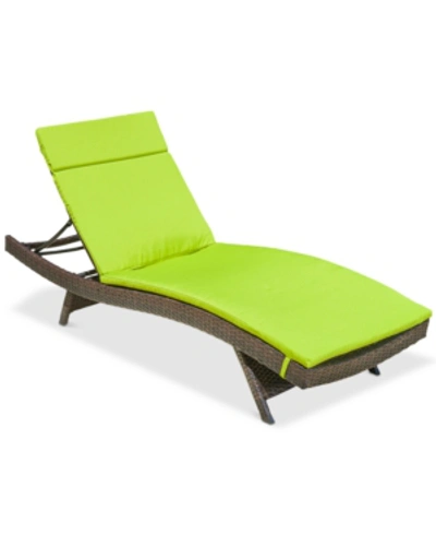 Noble House Justin Outdoor Chaise Lounge In Green