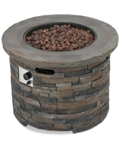 Noble House Marquez Gas Fire Pit In Natural