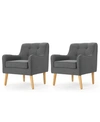 Noble House Roslen Armchair (set Of 2) In Charcoal