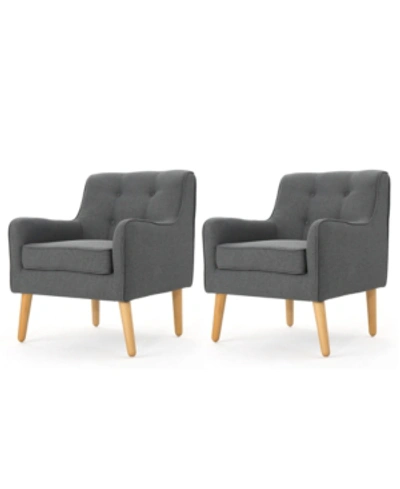 Noble House Roslen Armchair (set Of 2) In Charcoal